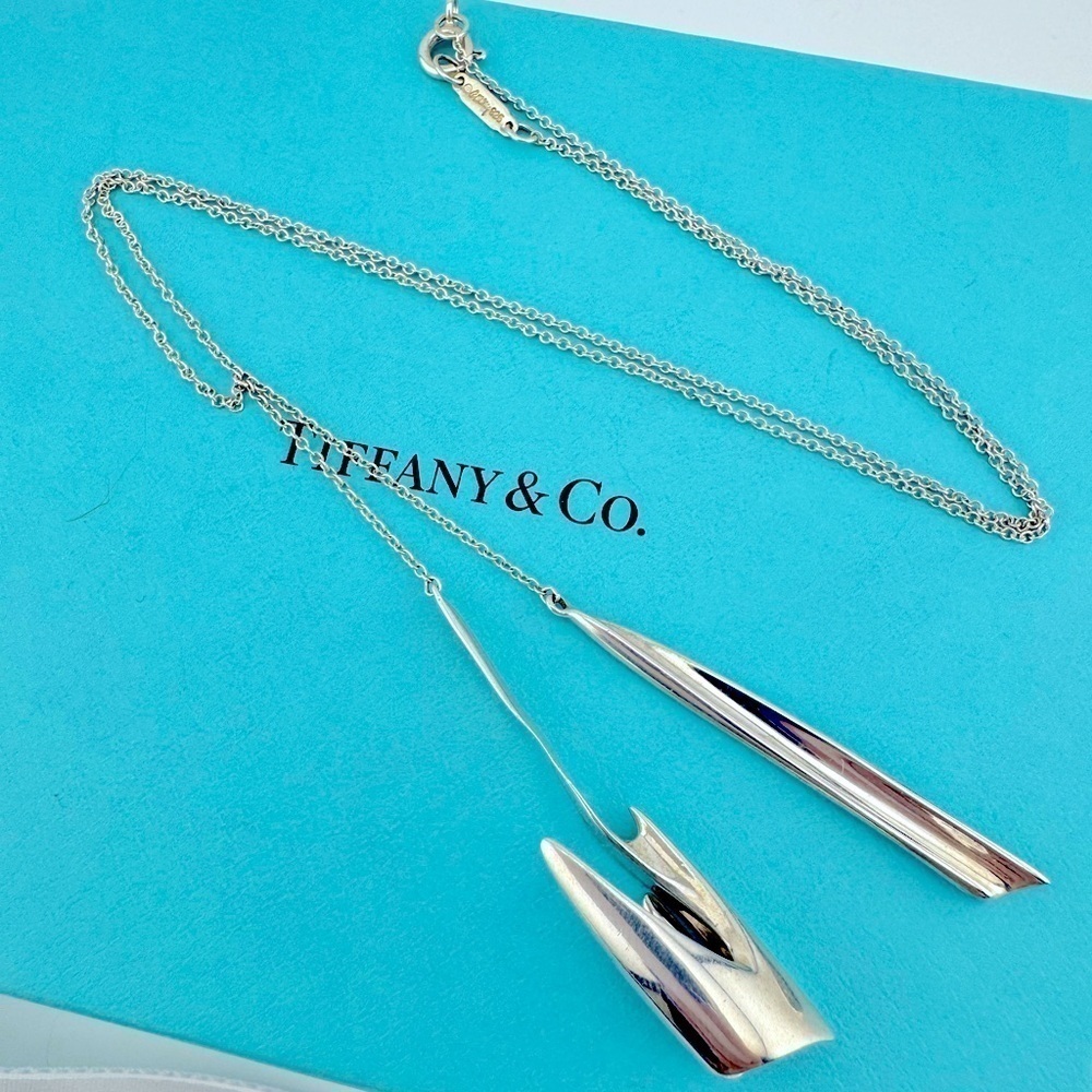 Tiffany & Co. Frank Gehry Flux Double Pendant Necklace Sterling Silver